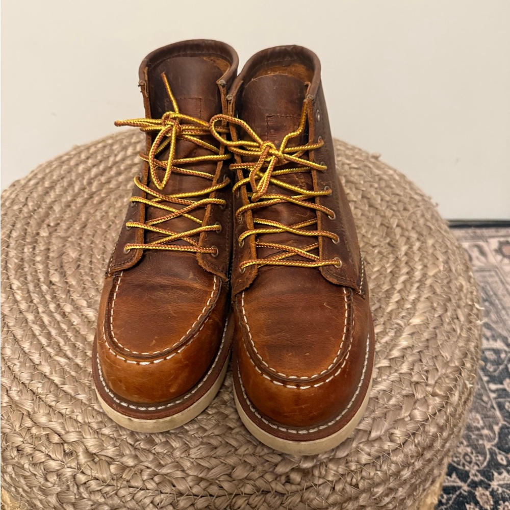 Red Wing Shoes Brown Leather Boots with Yellow Laces